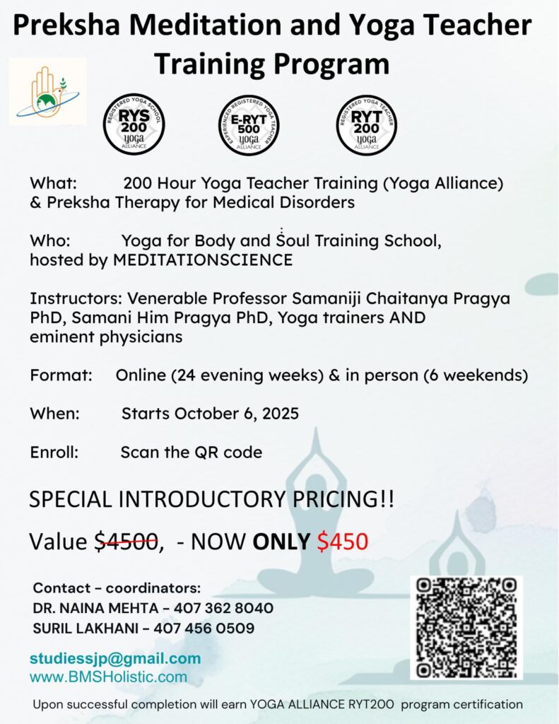 Preksha Meditation and Yoga Teacher Training Program
